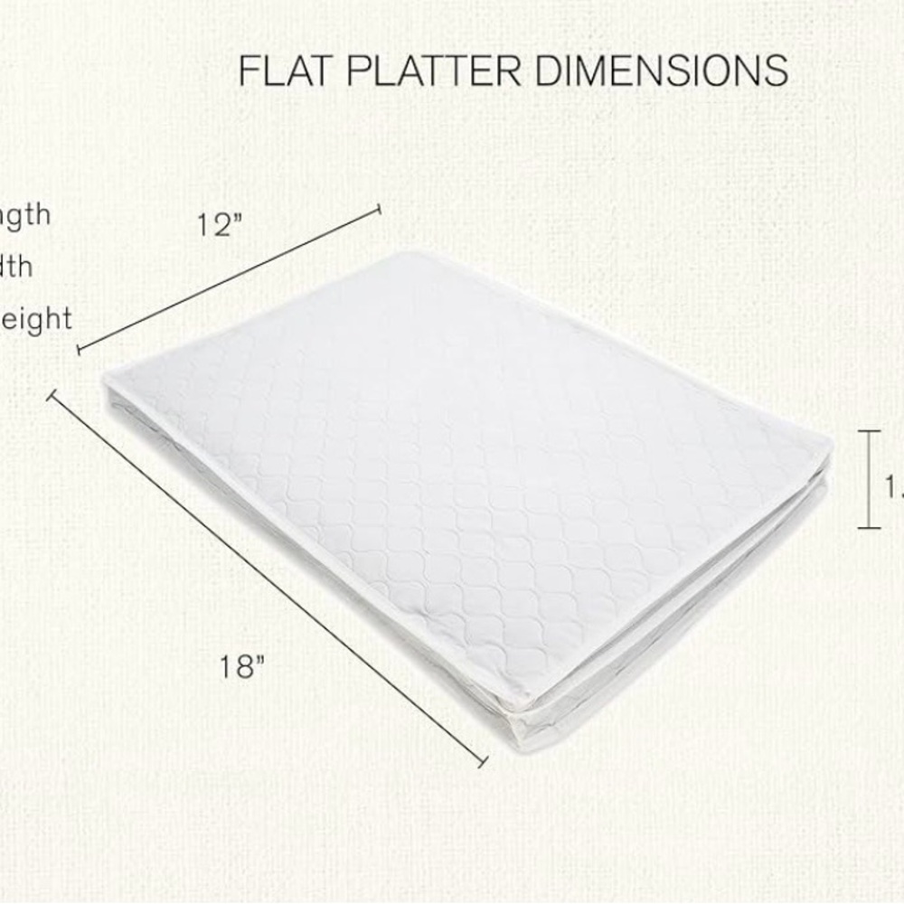 Set of 2 Quilted Platter Storage